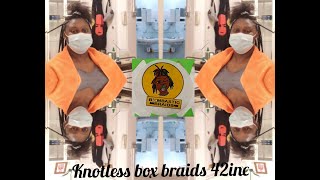 Knotless box braids thigh length by boomtastic braids | Britiguan Sim