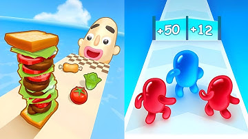 Sandwich Runner VS Join Blob Clash 3D - New Update 2025 All levels Gameplay