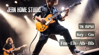 Guitar Backing Track Rock Style in Cm : Fm Ab Eb Bb  78 BPM 4/4