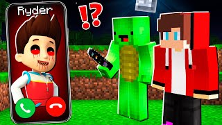 Why Creepy RYDER from PAW Patrol CALLING to JJ and MIKEY ?  in Minecraft Maizen