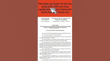 Phê duyệt quy hoạch chi tiết xây dựng tỷ lệ 1/500 cụm công nghiệp phía Tây Nam thành phố Thanh Hoá