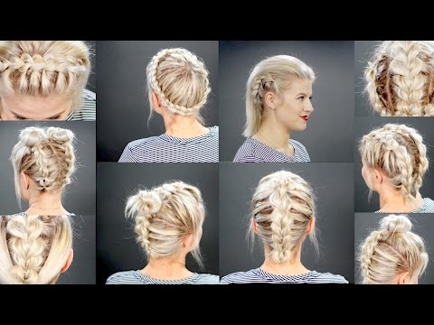 10 Faux Braided Short Hairstyles Tutorial Milabu Youtube