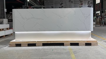Carrara Marble Stone and White Corian Solid Surface Reception Desk Counters