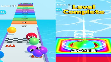 Ball Run 2048- Gameplay Walkthrough Part 1 Tutorial Levels 2-15 (iOS, Android)