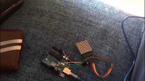 Testing 8x8 led matrix with custom emoticons
