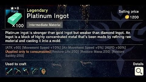 CRAFTOPIA - How to make 100 legendary platinum ingots with one legendary platinum ore.（Legendary=伝説の