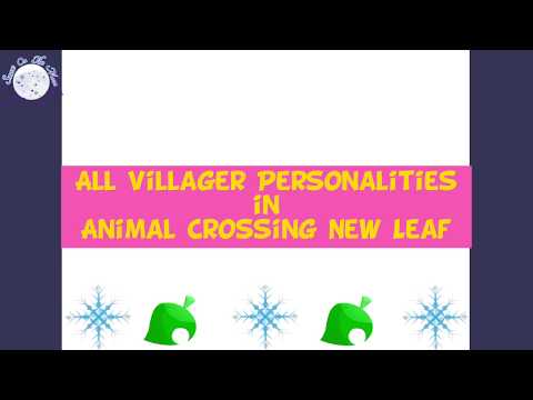 Animal Crossing New Leaf All Villager Personality Types Youtube