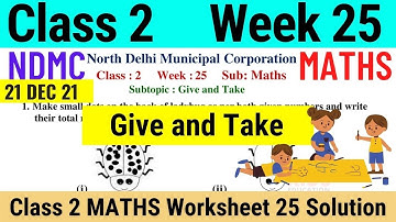 NDMC Class 2 Maths Week 25 Worksheet 25 (21/12/21) | worksheet 25 class 2nd maths worksheet Solution