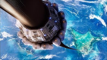 Space Elevator Connecting Earth To Space Station