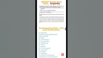 Nimcet 2025 application form declared apply now  | My First Video #nimcet #shorts #viralshorts