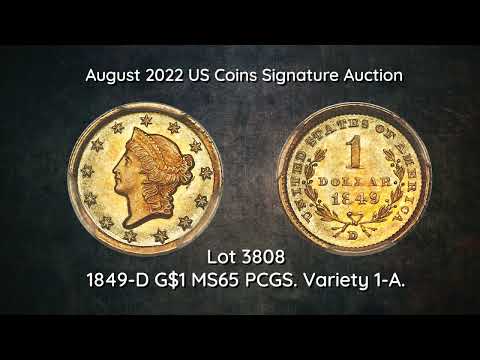 1849-D G$1 MS65 PCGS. Variety 1-A.