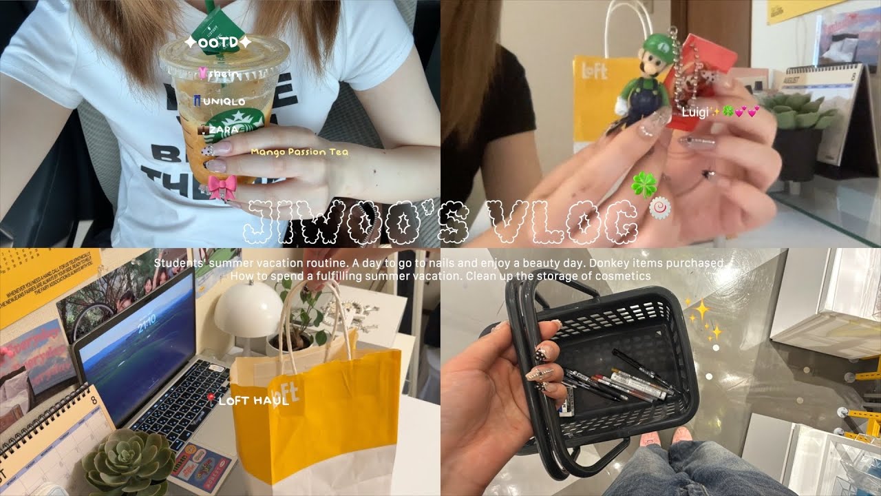 \VLOG/学生の夏休みの過ごし方🍀🩷買い物も遊びも充実している日々✨👙1人時間を充実させる日常💅🏼🎀ロフト購入品紹介📦