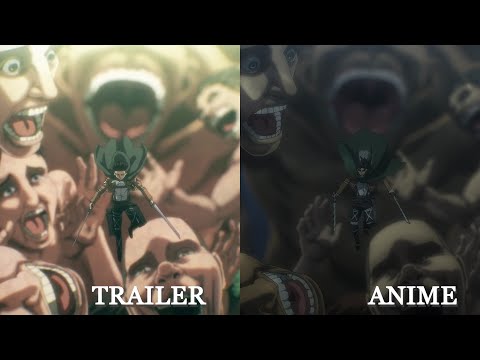 Trailer vs Anime Part 1 Comparison - Attack on Titan The Final Season