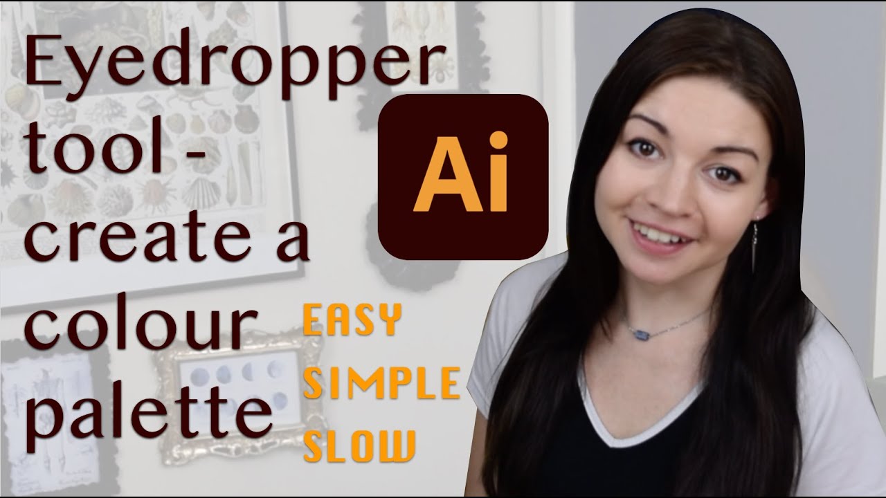 HOW TO USE THE EYEDROPPER TOOL IN ILLUSTRATOR TO CREATE A COLOUR PALETTE. Easy, Simple and Slow