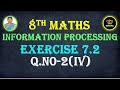 8th Maths Ex 7.2 Q.No.2 (iv) Ch-7 Information Processing | TN 8th Samacheer Maths