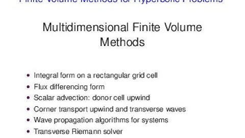 FVMHP24   Multidimensional finite volume methods