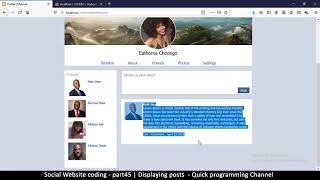 Social Website from scratch - Part 45 - Displaying posts | OOP PHP with MYSQL Database