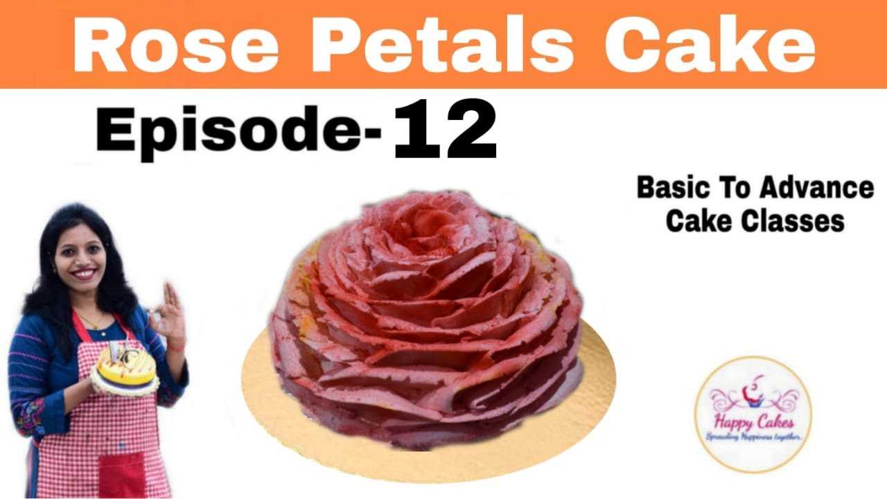 Free Online Cake Classes | Episode-12 |Rose Petals cake Tutorial ...
