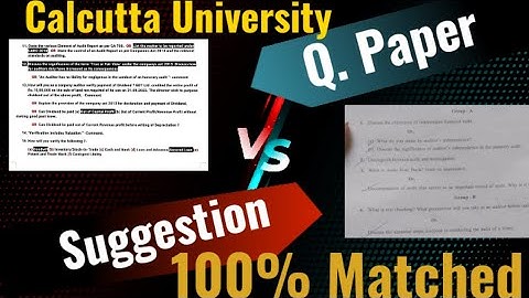 100% Matched Question Paper || 5th Semester || Calcutta University @GDT_RoshanSir