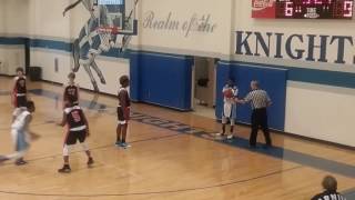 Lee Middle School basketball team vs Madras middle School(Lee in white Jersey).