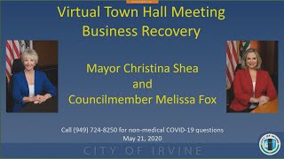 City of Irvine COVID-19 Virtual Town Hall: Business Recovery