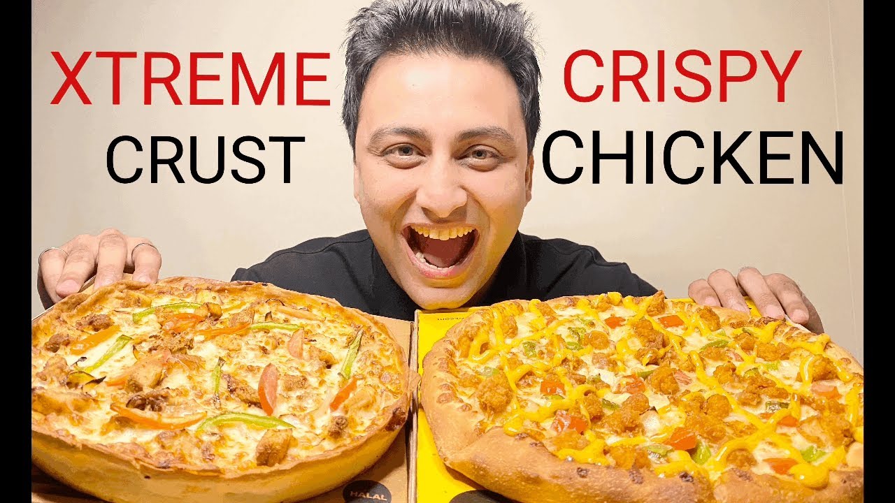 XTREME CRUST PIZZA CRISPY CHICKEN PIZZA 14th STREET asmr mukbang xtreme-crust-pizza-crispy-chicken-pizza-14th-street-asmr-mukbang