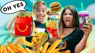 LETTING The Person In FRONT Of Me Decide What We Eat! *24 Hours Challenge* | The Royalty Family