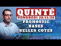Pronostic Quinté du Vendredi 28/11/2025. Pronostic PMU pour le Quinté du Jour avec Bases et Tocards