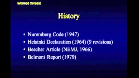 The "Informed Consent" Process