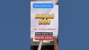 Nios 12th home science 321 solved question paper English medium/hindi medium #exam #niossyllabus