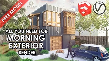 SketchUp Duplex house Exterior Render – Vray Next Tutorial (Free Model)