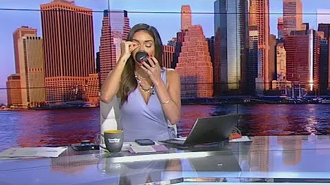 Bianca loses eyelash during Good Day New York