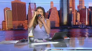 Bianca loses eyelash during Good Day New York