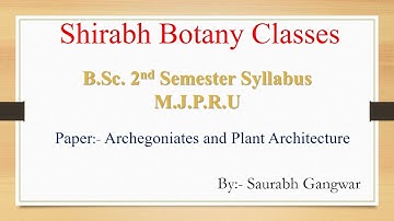 B.Sc. 2nd Semester Botany Syllabus|| B.Sc. 1st Year||MJPRU#mjpru #mjprusyllabus