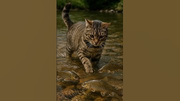 shocking!😱The cat sets a trap and waits in silence 猫は罠を仕掛けて静かに待っている #shorts #tabbycat #trap #ai