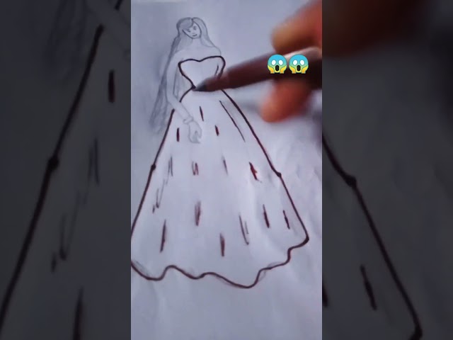 Amazing art colour 💦 dress 👗😱🤪 #shorts #dress #design #sketch #fashion