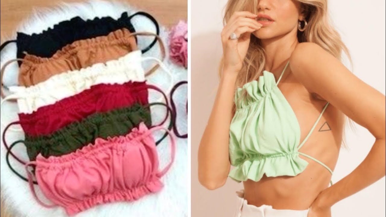 TRANSFORME RETALHO VELHO EM TOP CROPPED FRENTE ÚNICA ✂️♻️