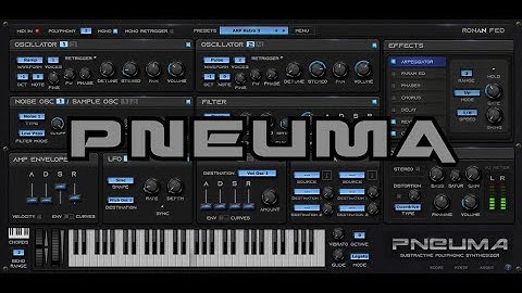 PNEUMA - a free subtractive polyphonic synthesizer by Ronan Fed