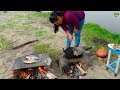 COMO COCINAR SIN GAS LA COCINA DE BARRO - PESCA Y COCINA, Cocinando en una PIEDRA