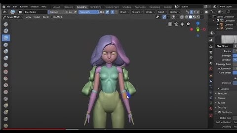 Blender 2.8 - Character Sculpting - Block Out (Time-lapse)