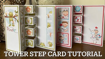 Tower Step Card Tutorial using Nitwit Collections Little Sir digital kit