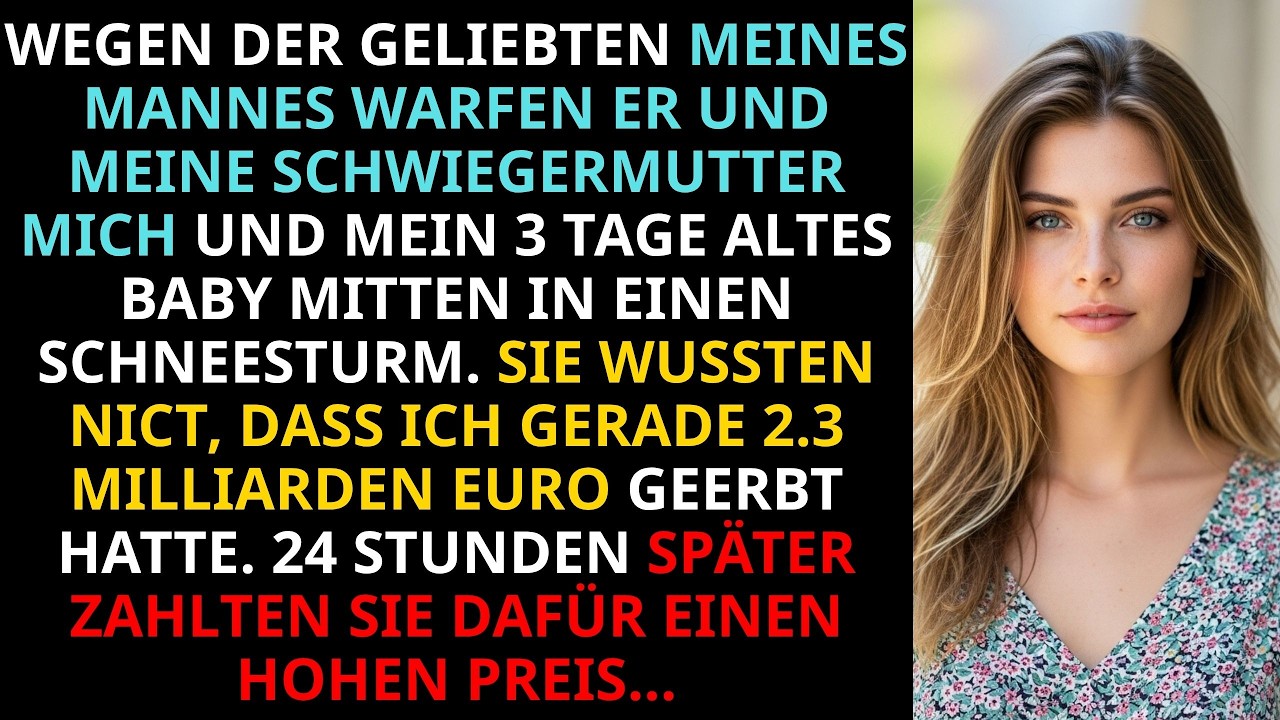 Mit drei Tagen nach einem Notkaiserschnitt wurde ich von der Familie meines Mannes über den Marmorboden geschleift und mitten in einem Schneesturm die Steintreppe der Villa hinuntergeworfen – mit...