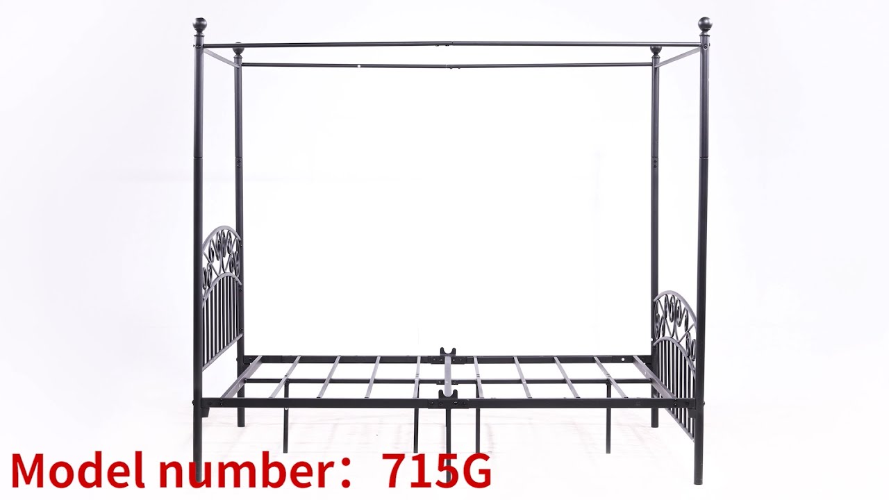 715G Metal Canopy Bed Frame assemble video YouTube