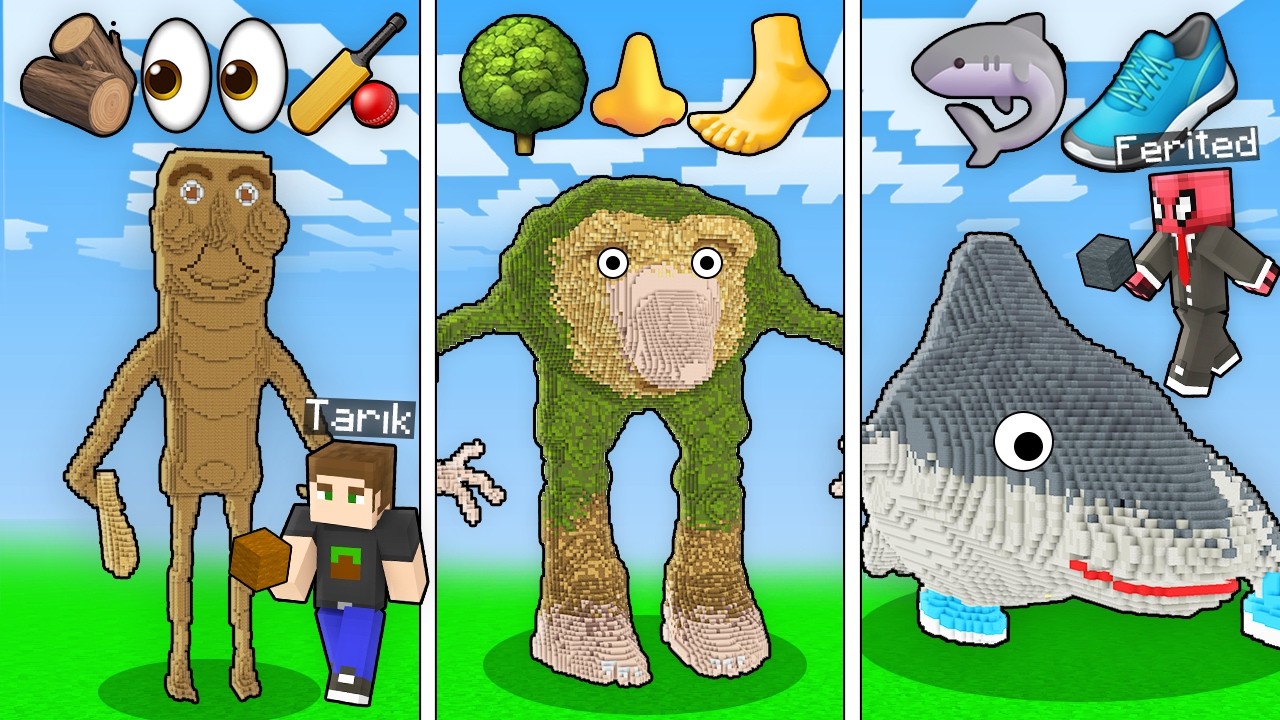 EMOJİDEN ITALIAN BRAINROT TAHMİN YAPI KAPIŞMASI - Minecraft