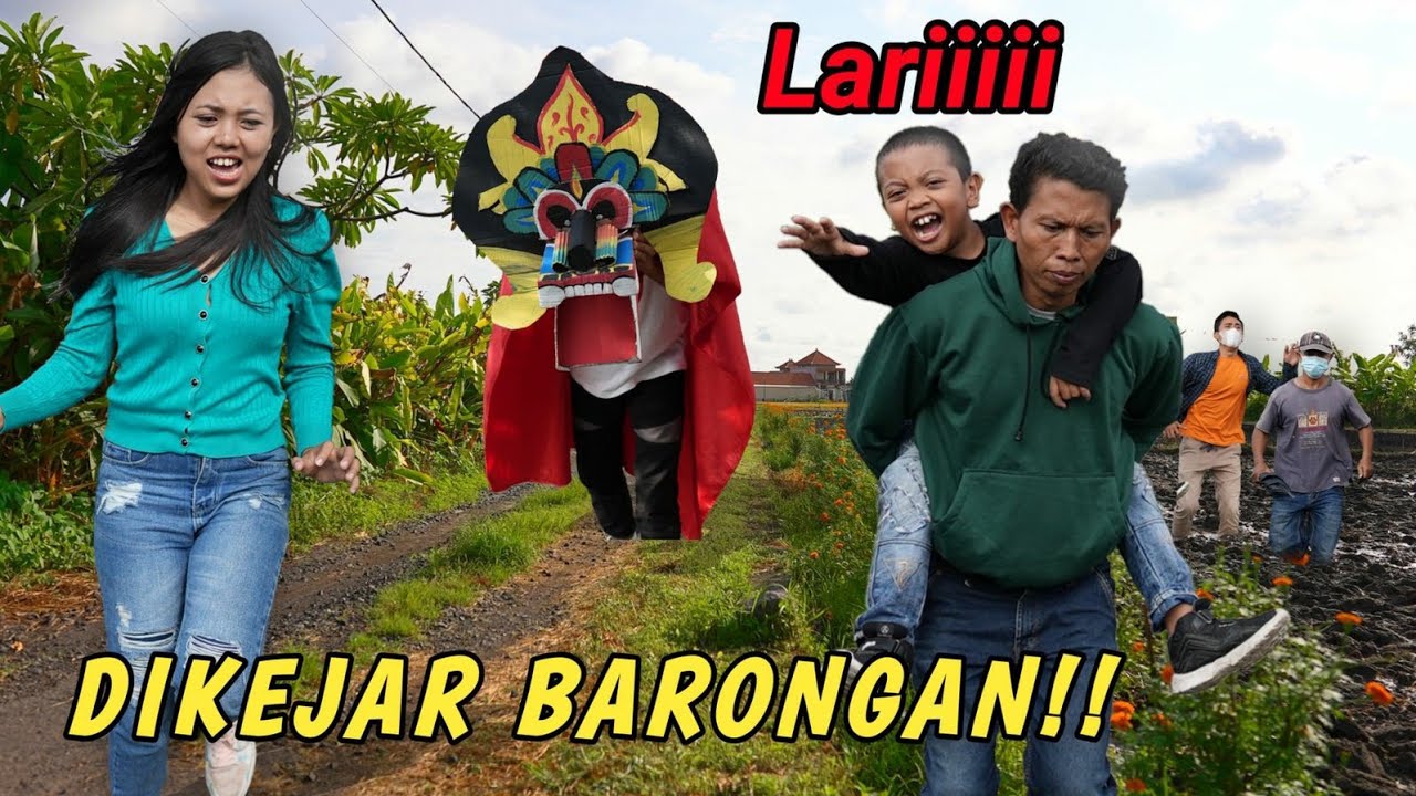 BIAN DIKEJAR BARONGAN SAMPE NANGIS Wkwkwk, 1 KAMPUNG HEBOH | Mikael TubeHD