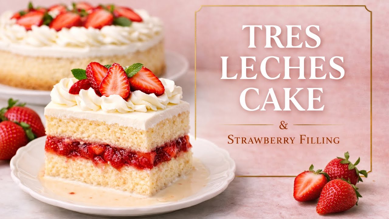 I Made Tres Leches Cake WITHOUT Eggs… It’s Insanely Moist 😳🍓