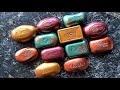 ASMR cutting colored soap, painted soap, dry soap. No talking. Satisfying video.