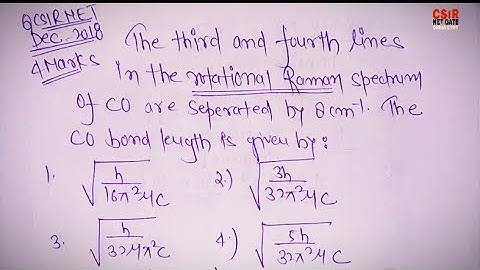 CSIR NET Solution | Rotational Raman spectroscopy| Molecular Spectroscopy | CSIR NET GATE CHEMISTRY