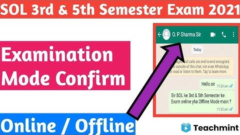 SOL 3rd & 5th Semester Examination Mode confirm 2021 | Online/Offline Exam | Teachmint