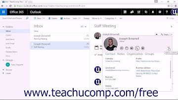Outlook on the Web Tutorial Adding Contacts from Email Microsoft Training